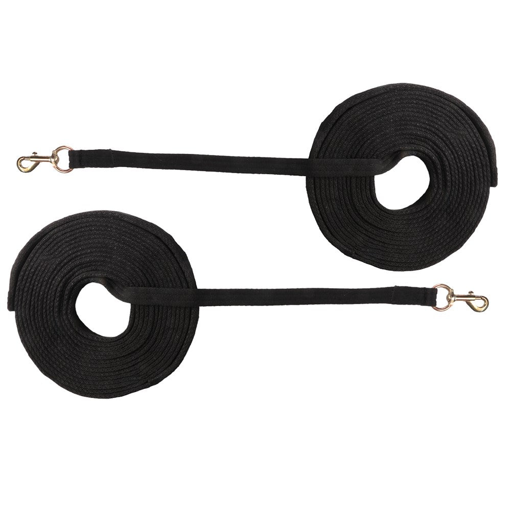 Showmaster - Cushionweb Long Lines - coiled long lines showing the snap hooks