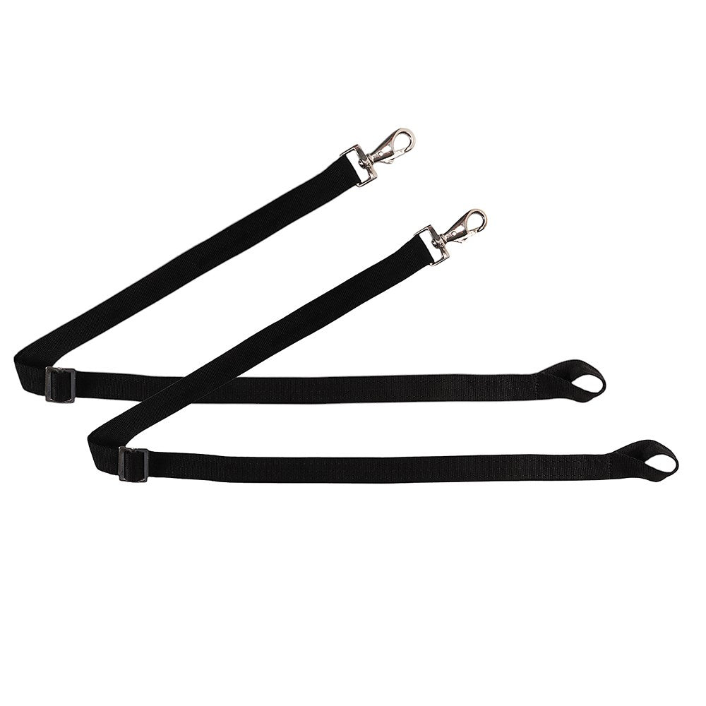 GG Australia - Nylon Rug Leg Straps - pair of black leg straps laid out