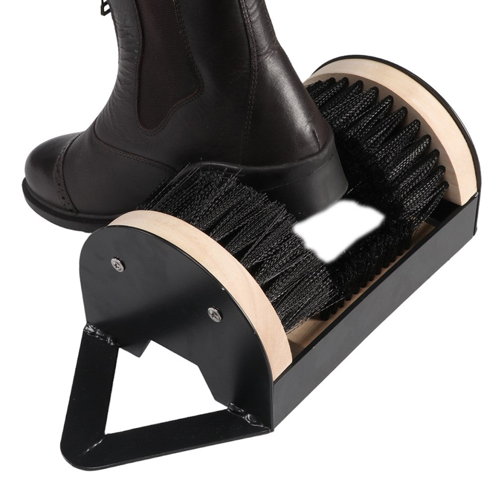Hands-Free Heavy Duty Work Boot Cleaner - in use, side view