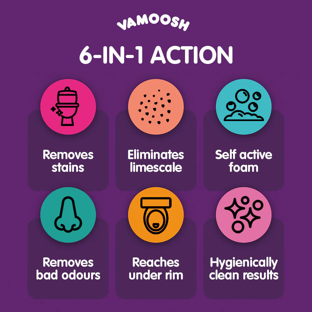 Vamoosh - Toilet Foam Cleaner 3 Sachets 3x100g