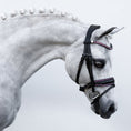 Load image into Gallery viewer, Lumiere Fairyfloss Bridle - grey pony wearing the bridle, side view
