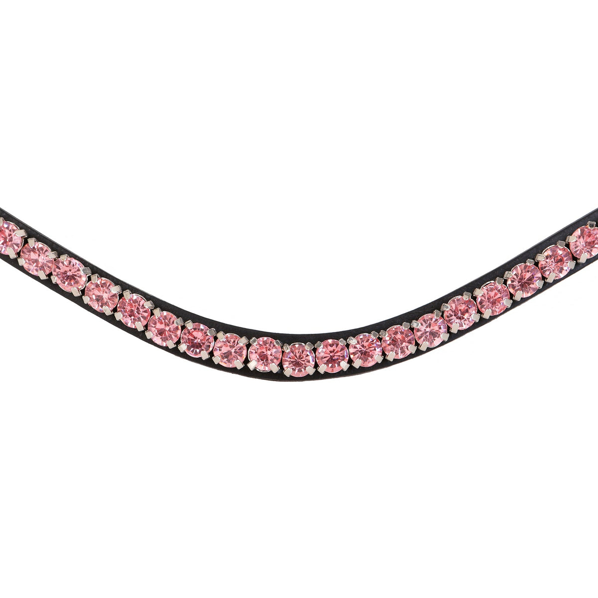 Lumiere Fairyfloss Bridle - pink crystal wave browband on a white background