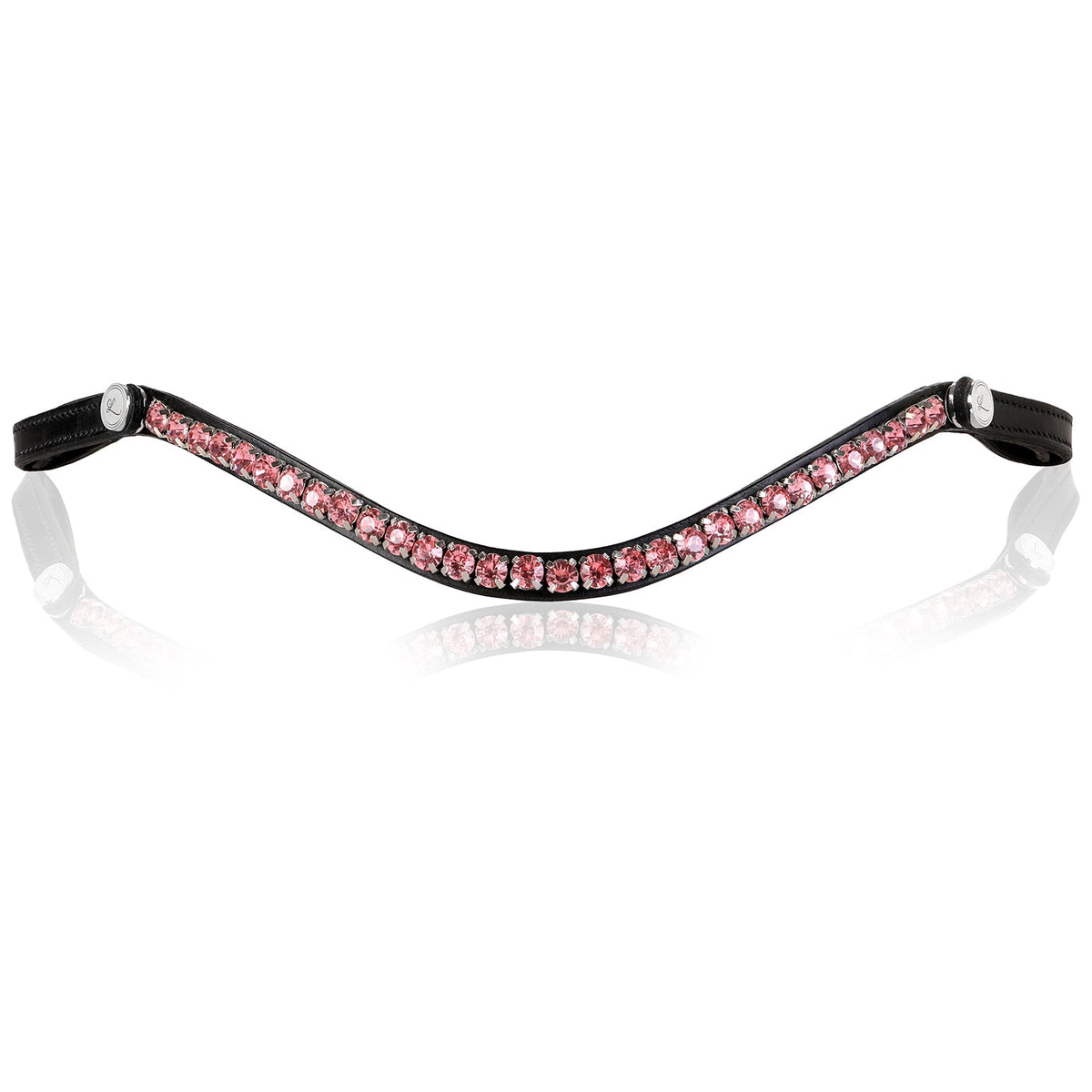 Lumiere Fairyfloss Bridle - pink crystal browband on a white background, second view