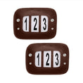 Load image into Gallery viewer, Lumiere Bridle Numbers (3 Numbers) Bling Brown - pair of brown number holders
