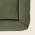 Load image into Gallery viewer, Snooza - The Snug Dog Bed - Olive Small - fabric and bolster close-up
