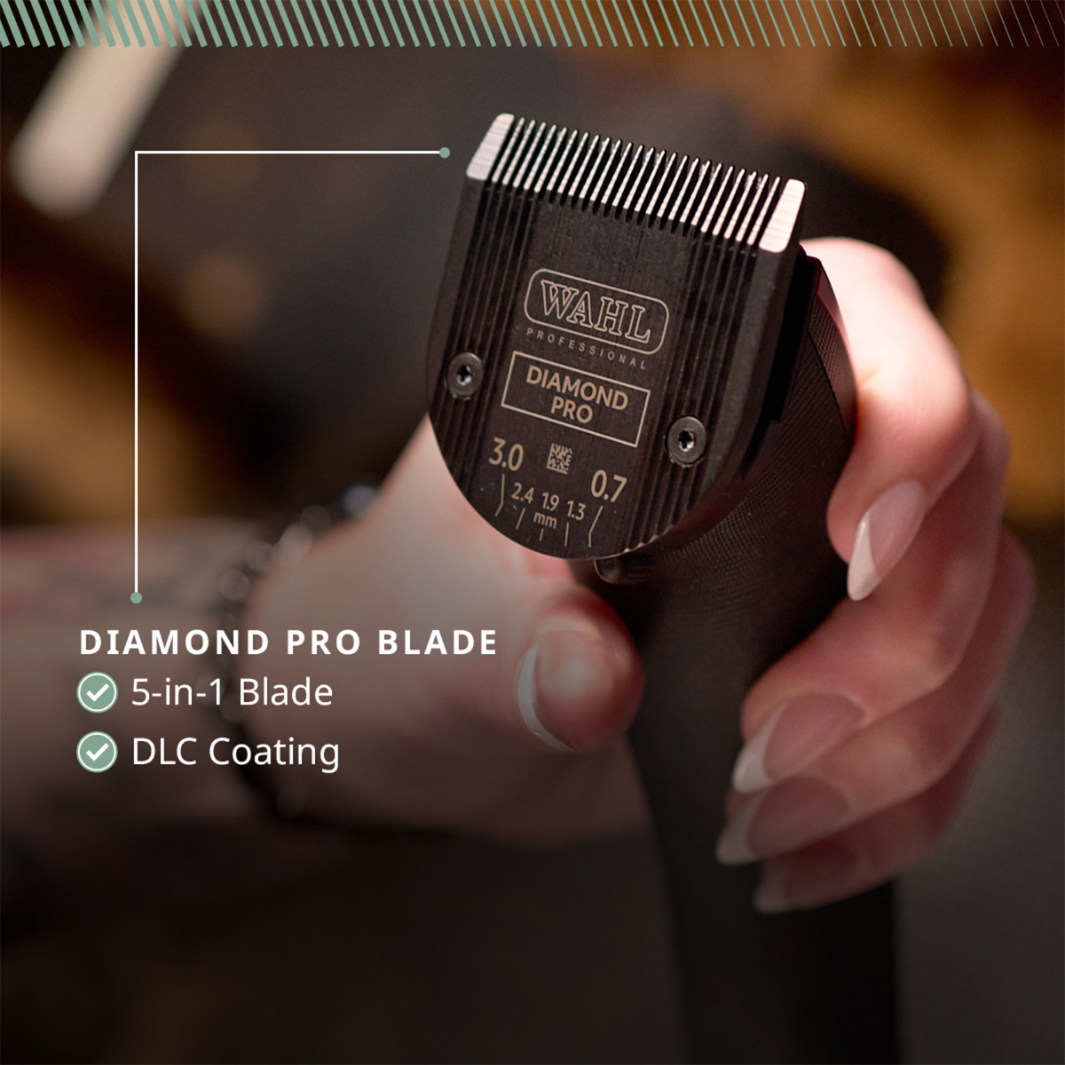 Wahl - Bravura2 Cordless Pet Clipper - Diamond Pro Blade close-up