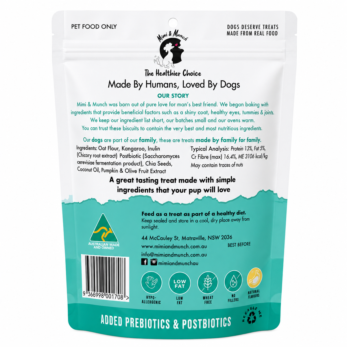 Mimi & Munch - Barba-Roo Kangaroo Dog Treats 180g