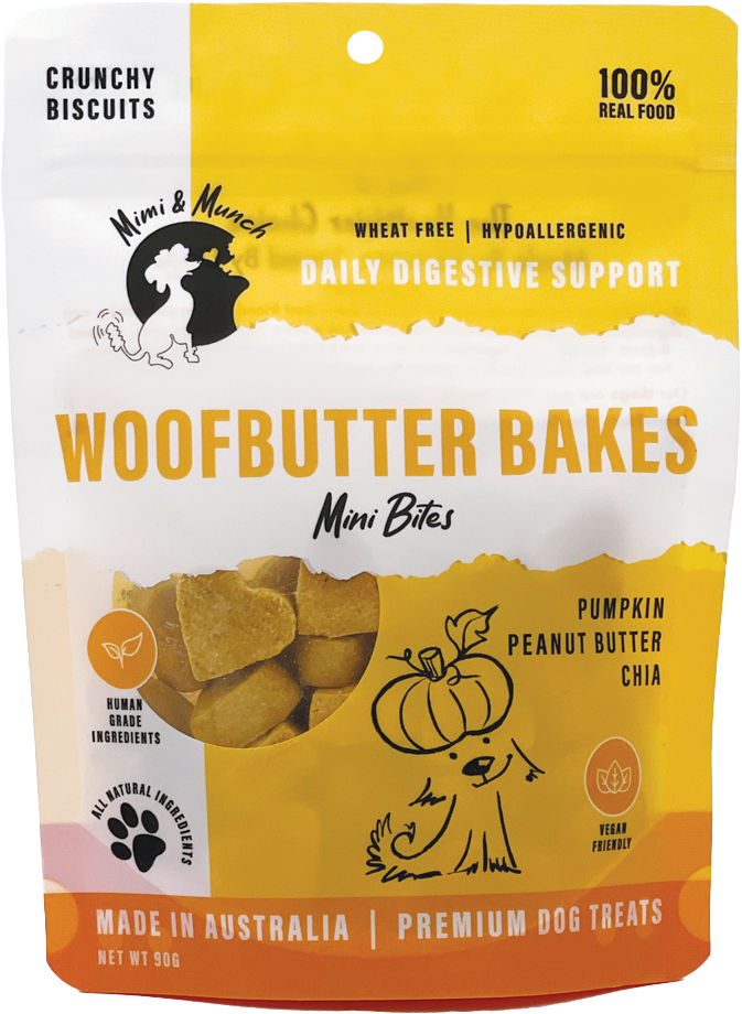 Mimi & Munch - Woofbutter Bakes Mini Hearts 90g