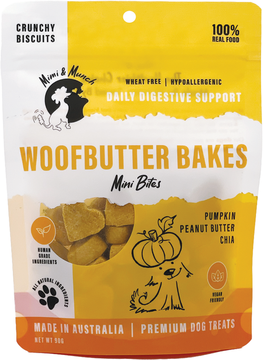 Mimi & Munch - Woofbutter Bakes Mini Hearts 90g