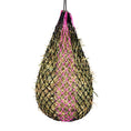 Load image into Gallery viewer, Bainbridge - Hay Net Slow Feeder - 90cm Black/Pink filled with hay
