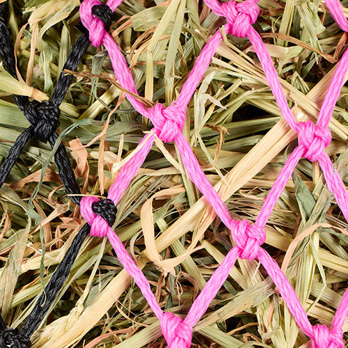 Bainbridge - Hay Net Slow Feeder - Black/Pink net close-up
