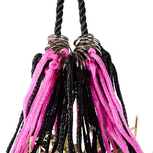 Bainbridge - Hay Net Slow Feeder - Black/Pink drawstring and rings