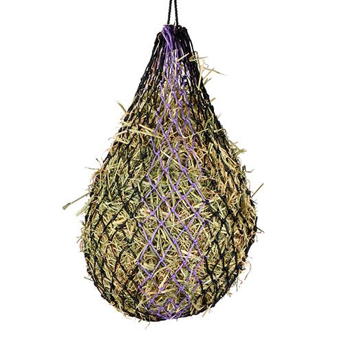 Bainbridge - Hay Net Slow Feeder - 106cm Black/Purple filled with hay