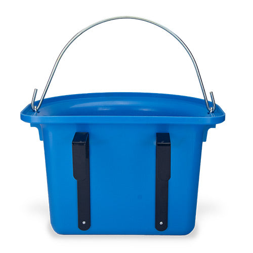 Bainbridge - Rail Hanging Feed Bucket 12 Litre - Blue back with rail hooks