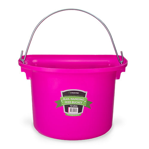 Bainbridge - Rail Hanging Feed Bucket 12 Litre - Hot Pink