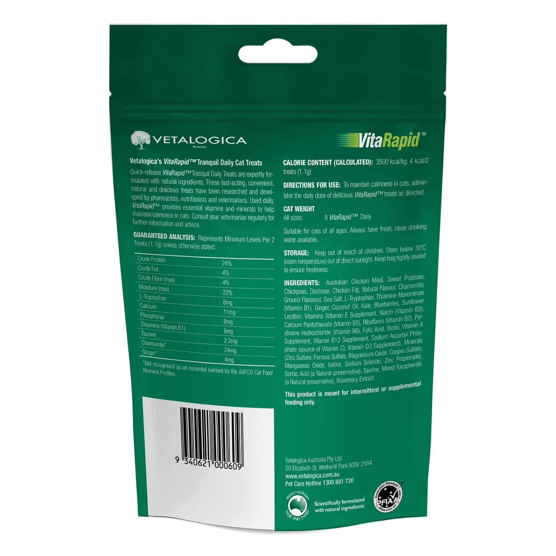 VitaRapid Tranquil Cat Treats 100g