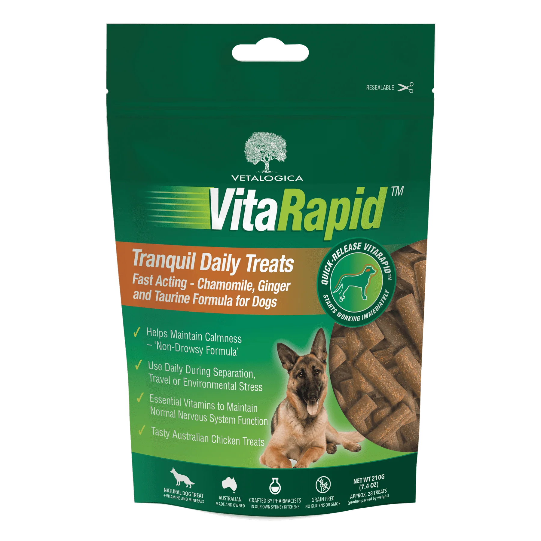 VitaRapid® Tranquil Daily Treats For Dogs 210g