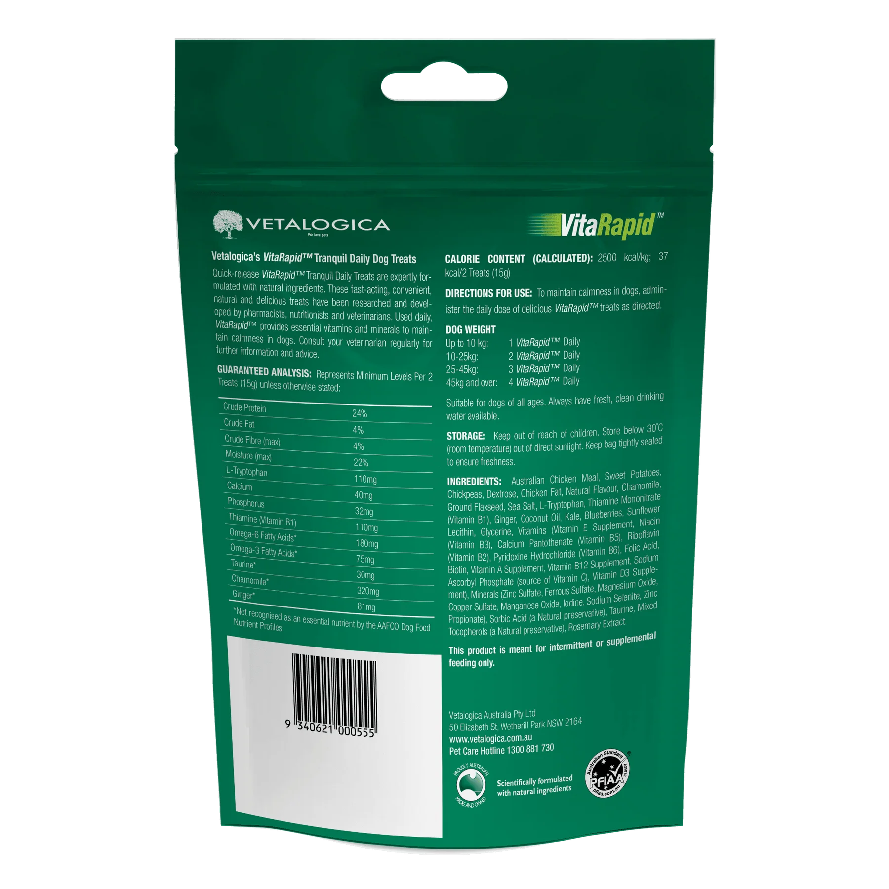 VitaRapid® Tranquil Daily Treats For Dogs 210g
