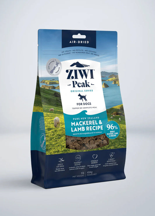 Ziwi Peak Air Dried Dog Food - Mackerel & Lamb 454g