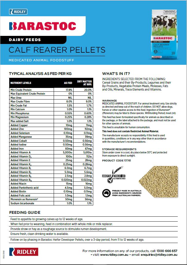 Barastoc Calf Rearer Pellets