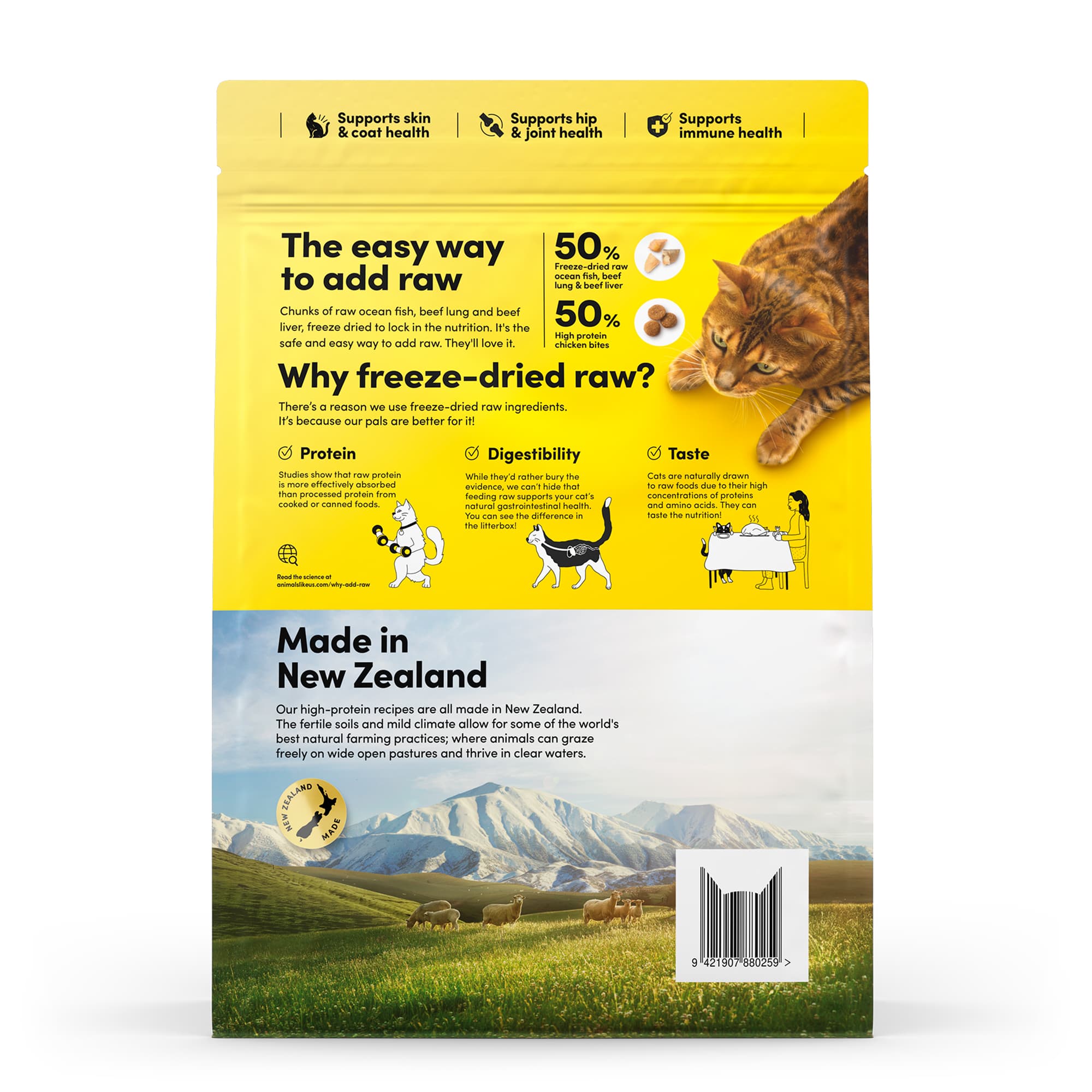 Animals Like Us Cat RawMix50™ with New Zealand Ocean Fish & Cage-Free Chicken