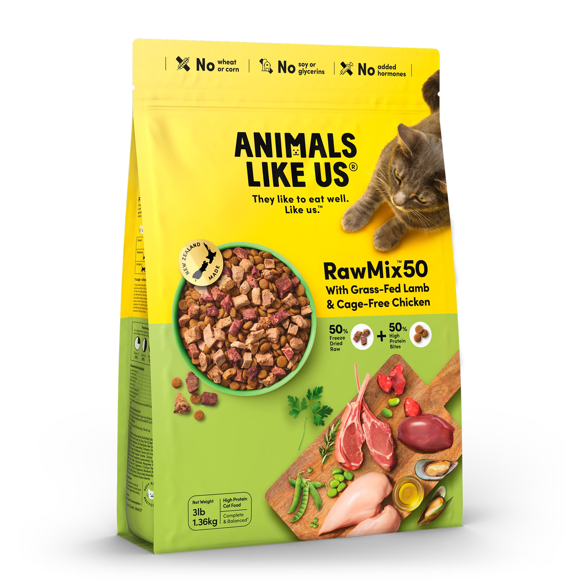 Animals Like Us Cat RawMix50™ with Grass-Fed Lamb & Cage-Free Chicken