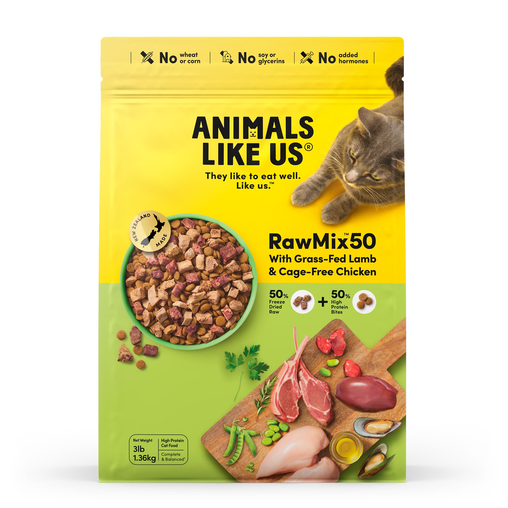Animals Like Us Cat RawMix50™ with Grass-Fed Lamb & Cage-Free Chicken