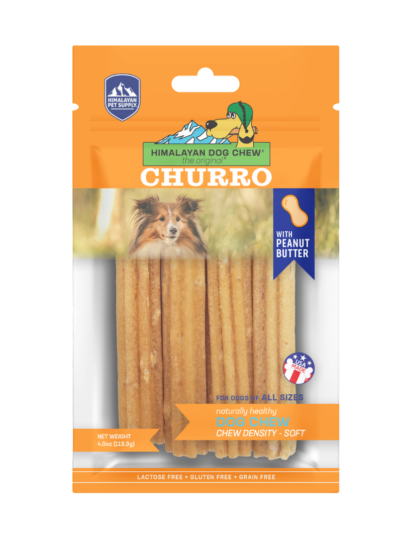 Himalayan Dog Chew Churro Peanut Butter 4pk