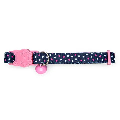 Dotted Cat Collar with face shaped buckle