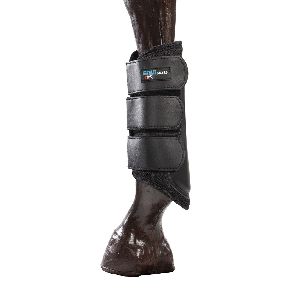 Equi-Guard - 3D Mesh Brushing Boots - boot fitted on a horse's leg, front view