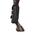Load image into Gallery viewer, Equi-Guard - 3D Mesh Brushing Boots - boot fitted on a horse's leg, rear view
