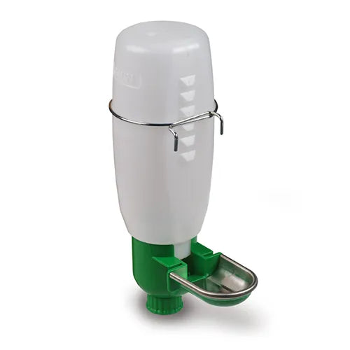 Plastic Bottle Cage Drinker with Metal Basin