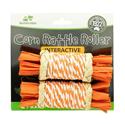 Bainbridge Bird/Small Animal Toy - Naturals - Corn Rattle Roller (2pk)