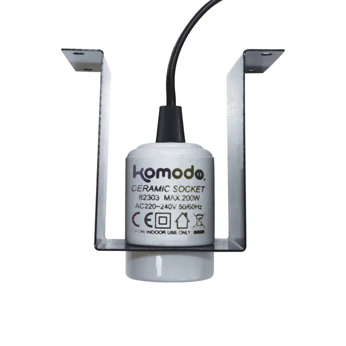 Komodo Ceramic ES Lamp Fixture & Mounting Bracket