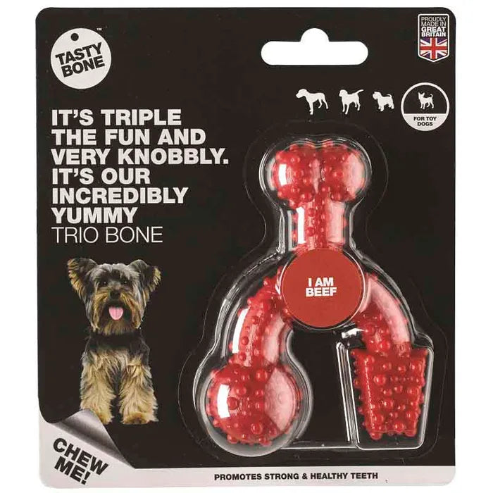 Tasty Bone Nylon Trio Bone For Dogs - Beef