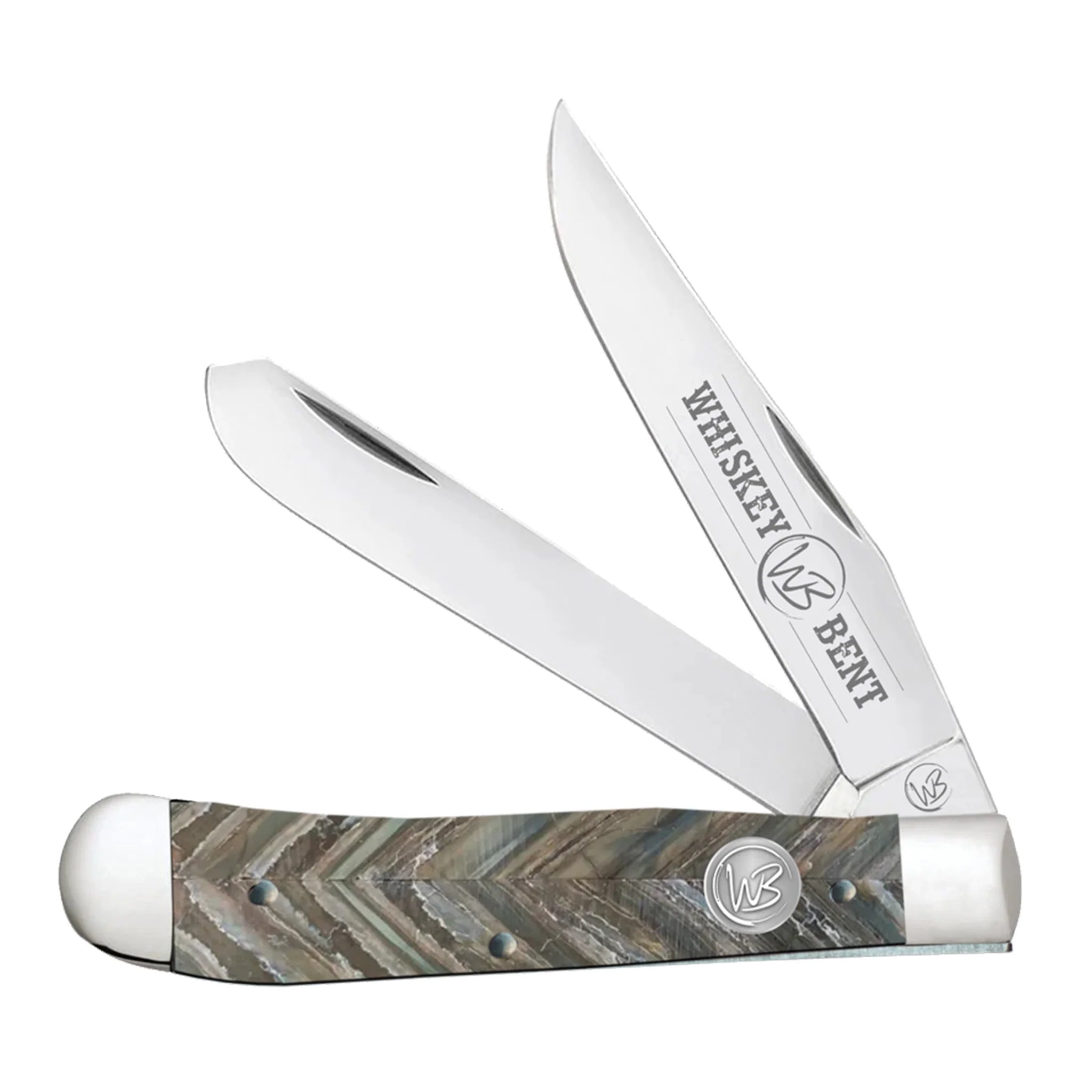 Whiskey Bent Trapper Pocket Knife - Brown Mammoth
