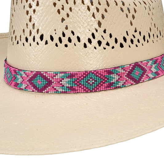 fort-worth-beaded-hat-band-pink-aztec - gallery_1