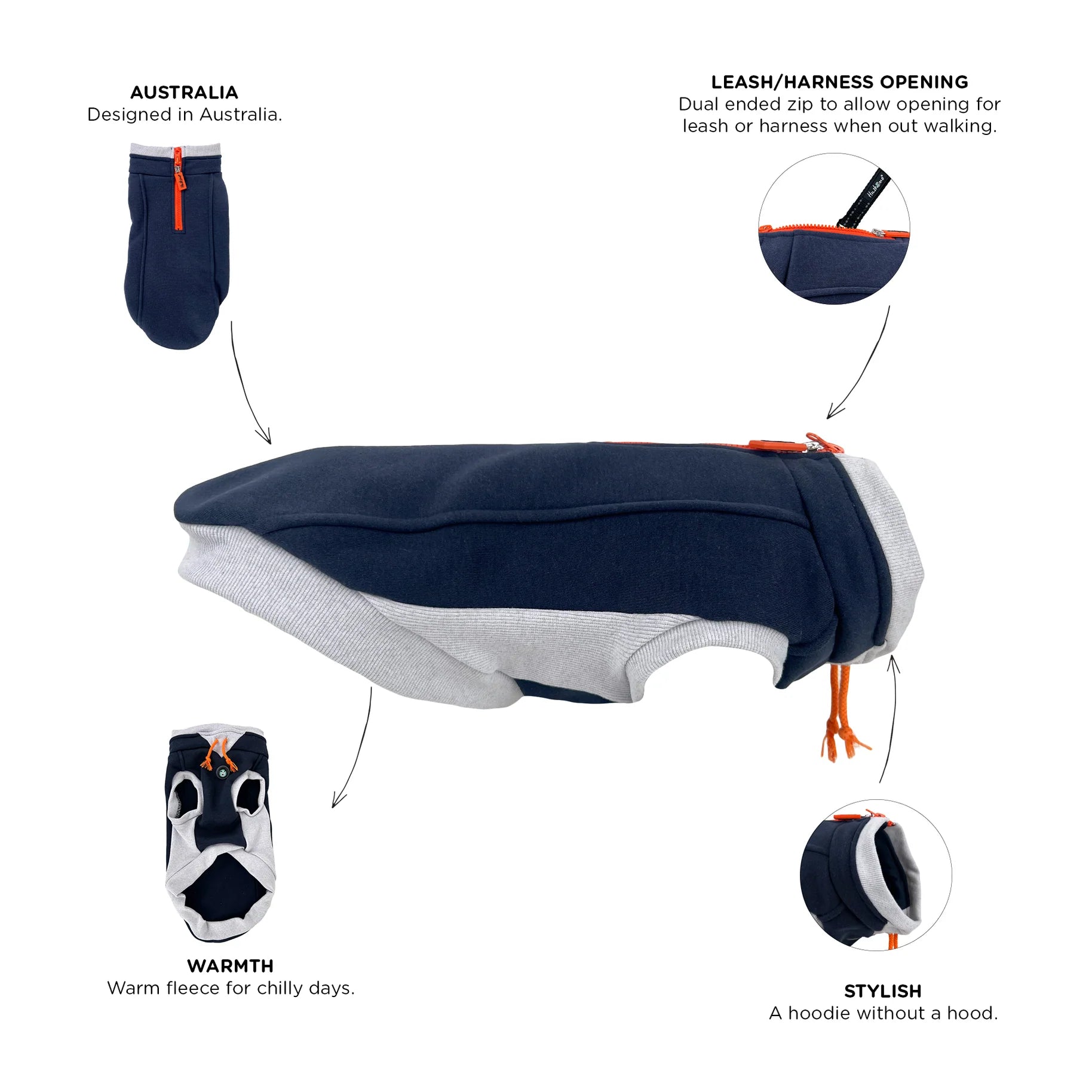 Huskimo Joodie Dog Jumper - French Navy