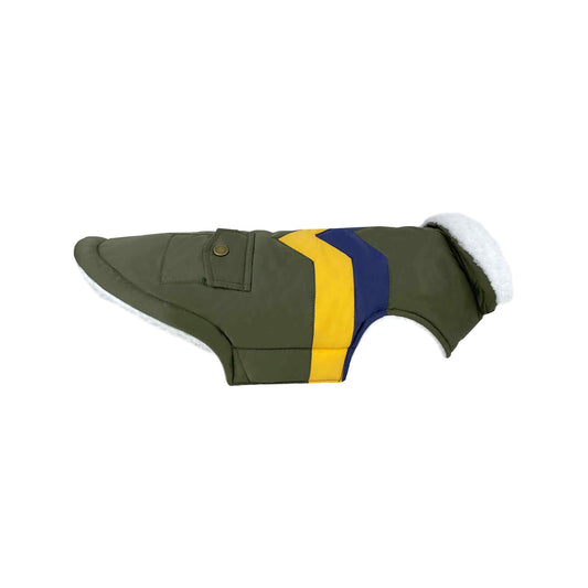 Huskimo Lightning Bolt Dog Coat - Olive