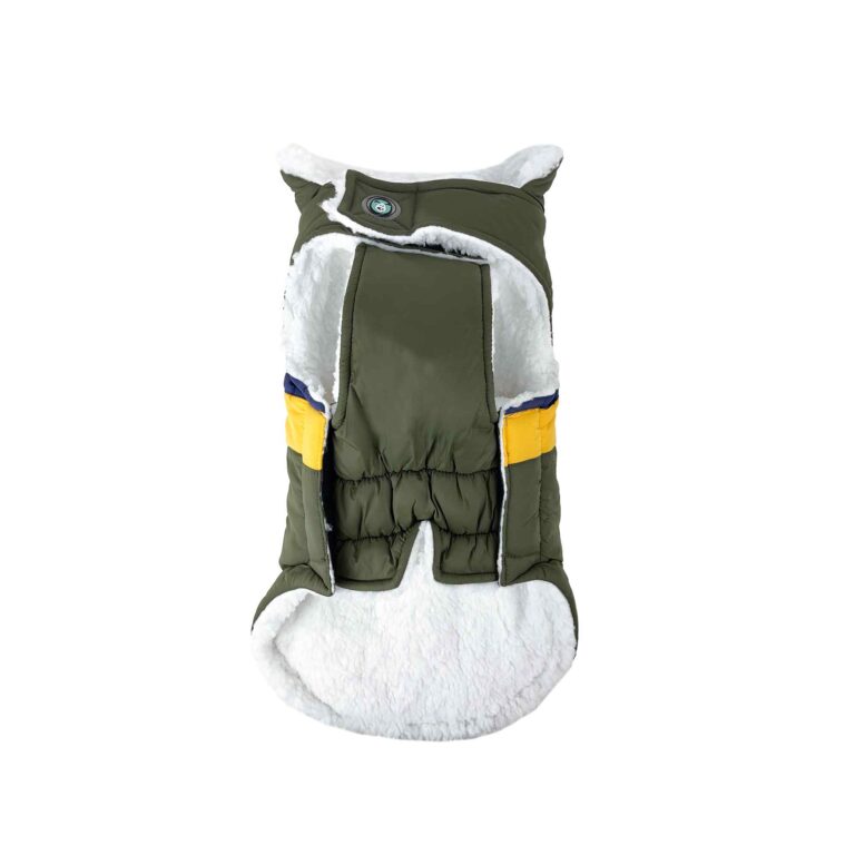 Huskimo Lightning Bolt Dog Coat - Olive
