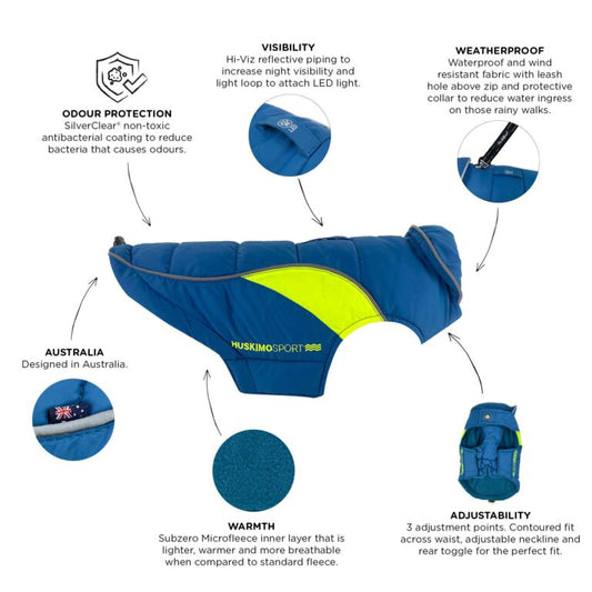 Huskimo Sherpa Dog Coat - Tasman Blue