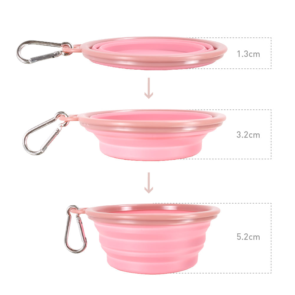 Ibiyaya - Quick Bite Collapsible Travel Bowl - Pink sizes