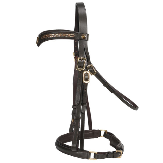 Jeremy & Lord - "V" Dressage Bridle - side view showing cavesson crank noseband