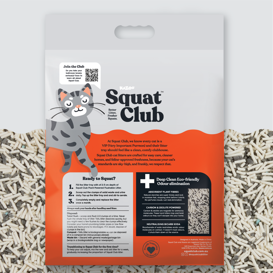 Kazoo - Squat Club Deep Clean Eco Charcoal Cat Litter