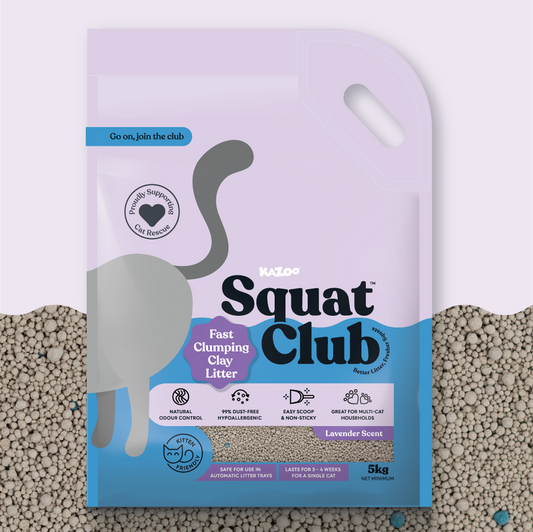 Kazoo - Squat Club Fast Clumping Clay Cat Litter Lavender