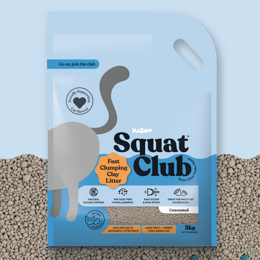 Kazoo - Squat Club Fast Clumping Clay Cat Litter Unscented