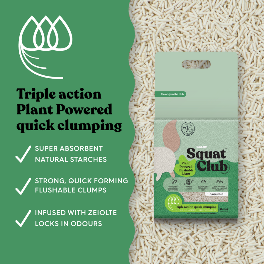 Kazoo - Squat Club Plant Powered Flushable Cat Litter
