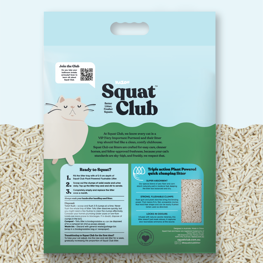 Kazoo - Squat Club Plant Powered Flushable Cat Litter Fresh Scent