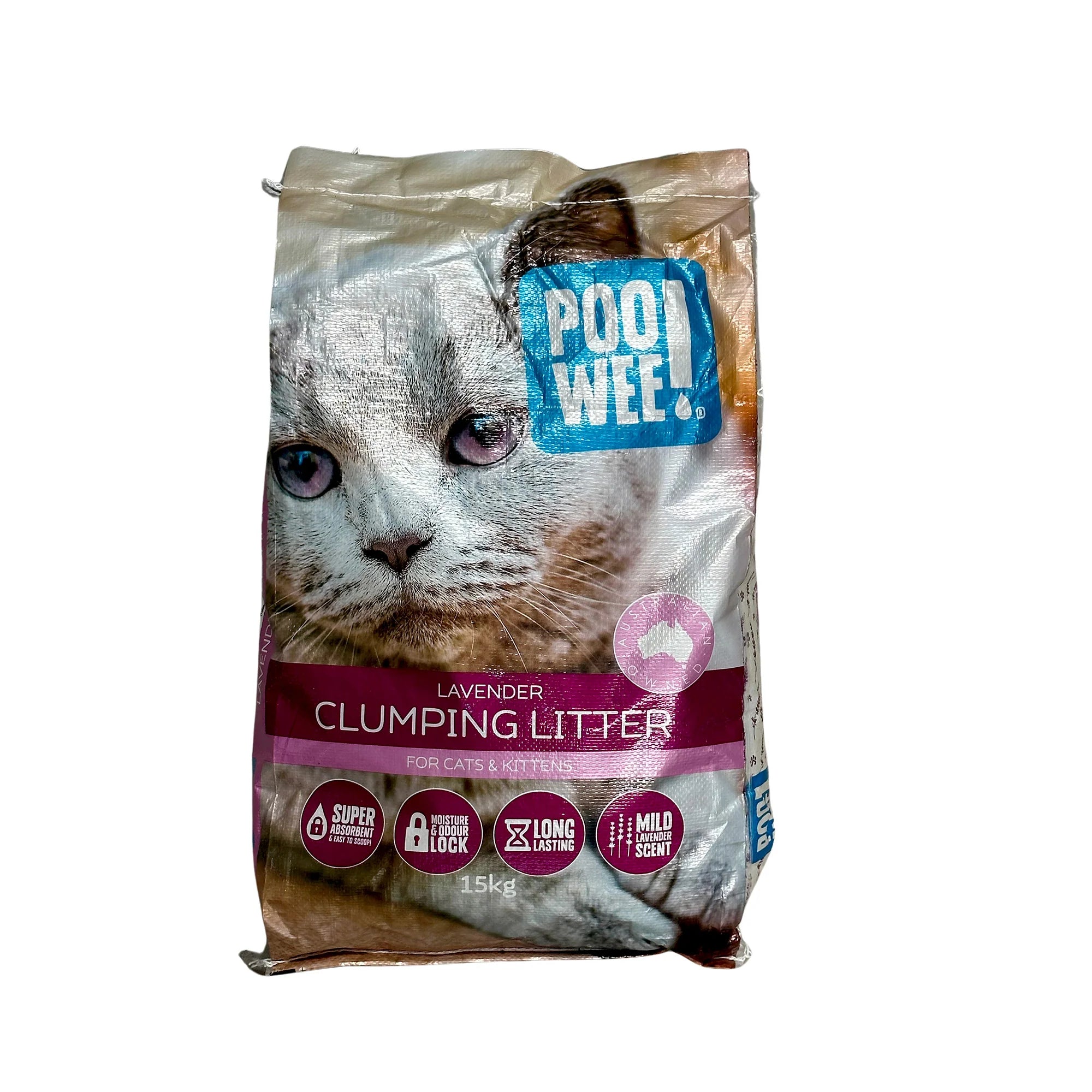 Poowee Cat Litter - Clumping Lavender 15kg