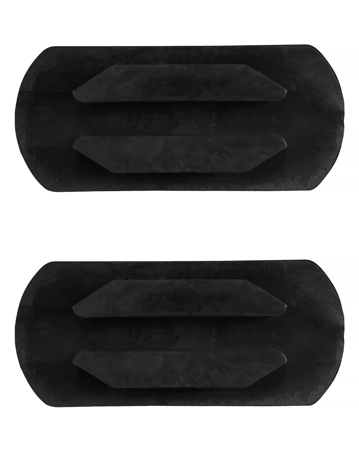 STC - Rubber Stirrup Pads - pair of black ribbed pads, third view